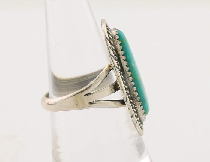 Navajo Ring 925 Silver Blue Turquoise Native Artist Signed M Begay C.80's