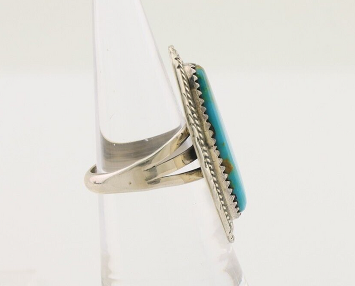 Navajo Ring 925 Silver Blue Turquoise Native Artist Signed M Begay C.80's