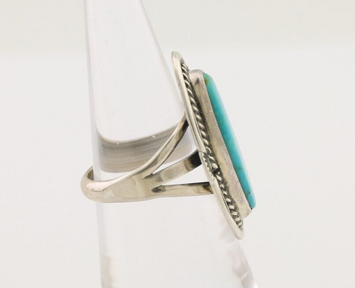 Navajo Ring 925 Silver Blue Turquoise Native Artist Signed M Begay C.80's