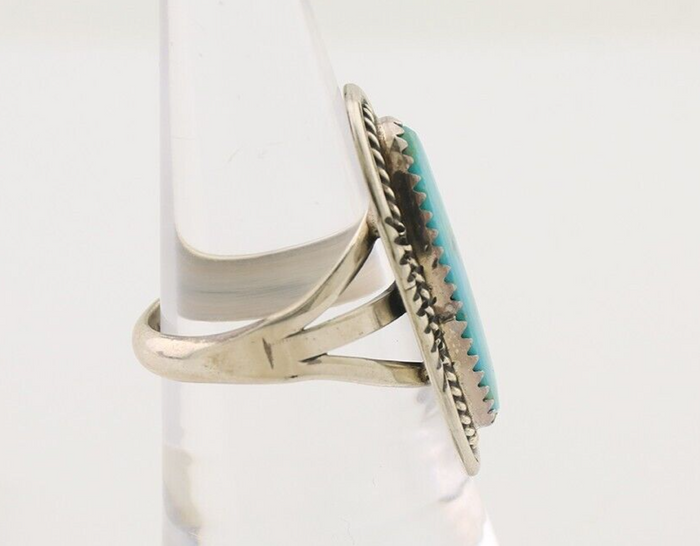 Navajo Ring 925 Silver Blue Turquoise Native Artist Signed M Begay C.80's