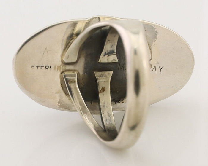 Navajo Ring 925 Silver Blue Turquoise Native Artist Signed M Begay C.80's