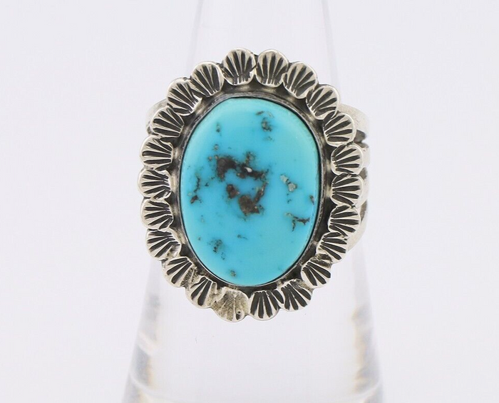 Navajo Ring 925 Silver Blue Turquoise Signed Allison Lee C.80's