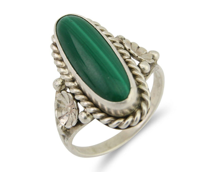 Navajo Ring 925 Silver Buffalo Tuquoise Artist Signed Davina Benally Size 7.25