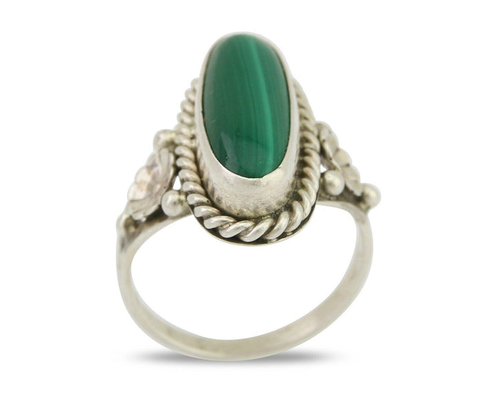 Navajo Ring 925 Silver Buffalo Tuquoise Artist Signed Davina Benally Size 7.25