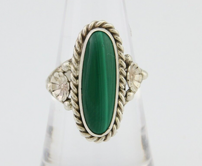 Navajo Ring 925 Silver Buffalo Tuquoise Artist Signed Davina Benally Size 7.25
