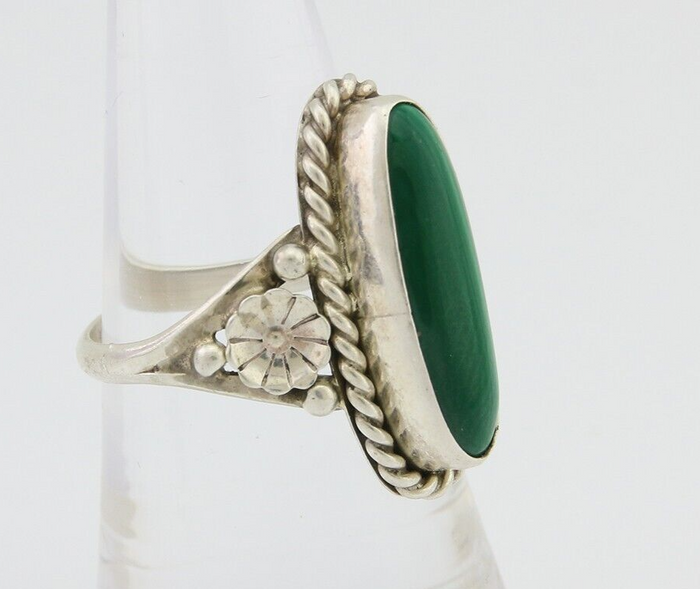 Navajo Ring 925 Silver Buffalo Tuquoise Artist Signed Davina Benally Size 7.25