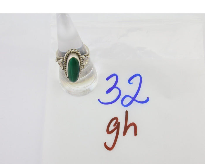 Navajo Ring 925 Silver Buffalo Tuquoise Artist Signed Davina Benally Size 7.25