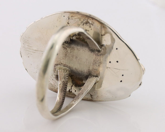 Navajo Ring 925 Silver Gem Blue Turquoise Native American Artist C.80's