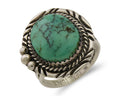 Navajo Ring 925 Silver Green Turquoise Signed William Denetdale C.80's