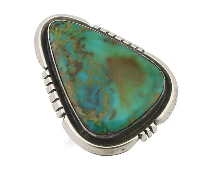 Navajo Ring 925 Silver Kingman Turquoise Artist Signed Doug Zachary C.80's