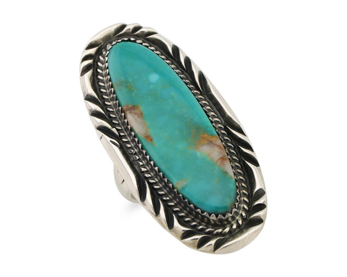 Navajo Ring 925 Silver Kingman Turquoise Artist Signed Doug Zachary C.80's