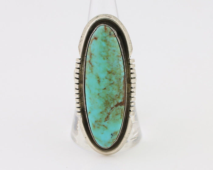 Navajo Ring 925 Silver Kingman Turquoise Artist Signed Doug Zachary C.80's
