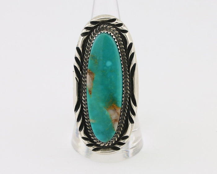 Navajo Ring 925 Silver Kingman Turquoise Artist Signed Doug Zachary C.80's