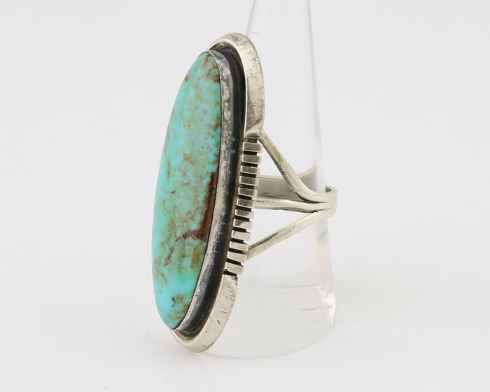 Navajo Ring 925 Silver Kingman Turquoise Artist Signed Doug Zachary C.80's