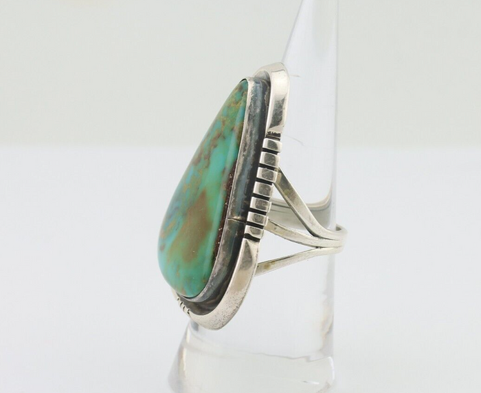 Navajo Ring 925 Silver Kingman Turquoise Artist Signed Doug Zachary C.80's