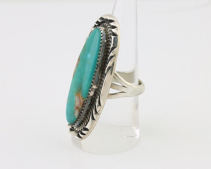 Navajo Ring 925 Silver Kingman Turquoise Artist Signed Doug Zachary C.80's