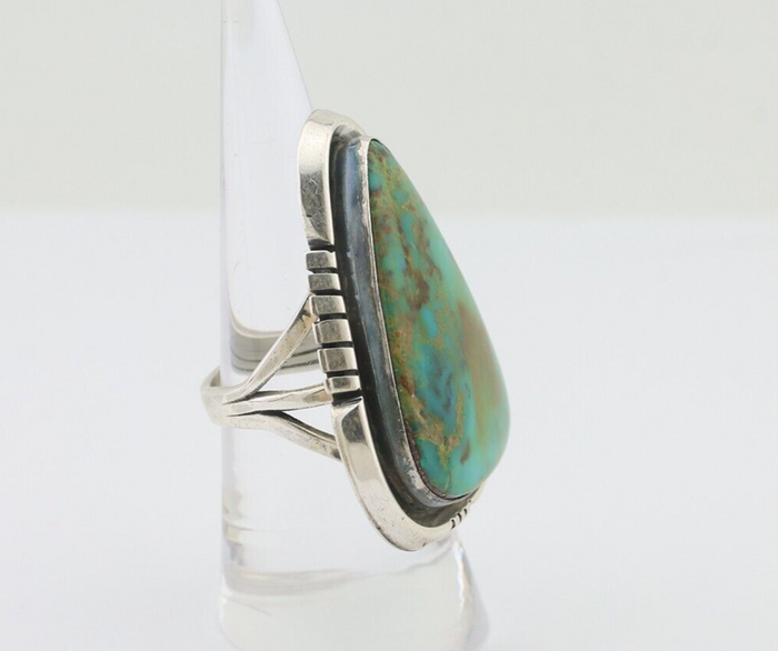 Navajo Ring 925 Silver Kingman Turquoise Artist Signed Doug Zachary C.80's