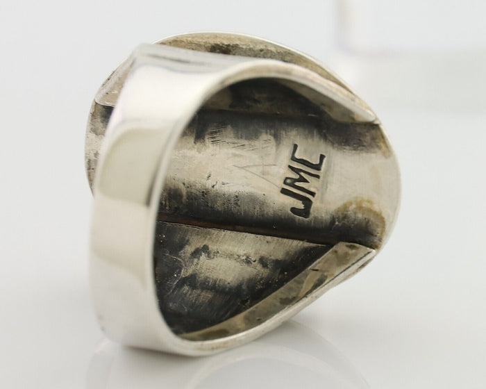 Navajo Ring 925 Silver Kingman Turquoise Artist Signed JMC C.80's