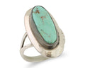 Navajo Ring 925 Silver Kingman Turquoise Artist Signed Kachina C.80's