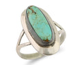 Navajo Ring 925 Silver Kingman Turquoise Artist Signed Kachina C.80's