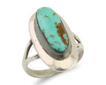 Navajo Ring 925 Silver Kingman Turquoise Artist Signed Kachina C.80's