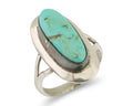 Navajo Ring 925 Silver Kingman Turquoise Artist Signed Kachina C.80's