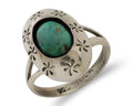 Navajo Ring 925 Silver Kingman Turquoise Native American Artist C.80's