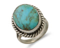Navajo Ring 925 Silver Kingman Turquoise Native American Artist C.80's