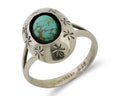 Navajo Ring 925 Silver Kingman Turquoise Native American Artist C.80's