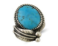 Navajo Ring 925 Silver Kingman Turquoise Native American Artist C.80's