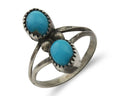 Navajo Ring 925 Silver Kingman Turquoise Native American Artist C.80's