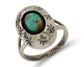 Navajo Ring 925 Silver Kingman Turquoise Native American Artist C.80's