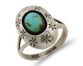 Navajo Ring 925 Silver Kingman Turquoise Native American Artist C.80's