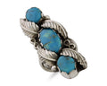 Navajo Ring 925 Silver Kingman Turquoise Native American Artist C.80's