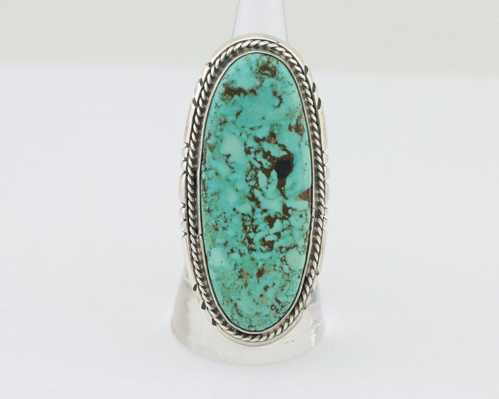 Navajo Ring 925 Silver Kingman Turquoise Native American Artist C.80's