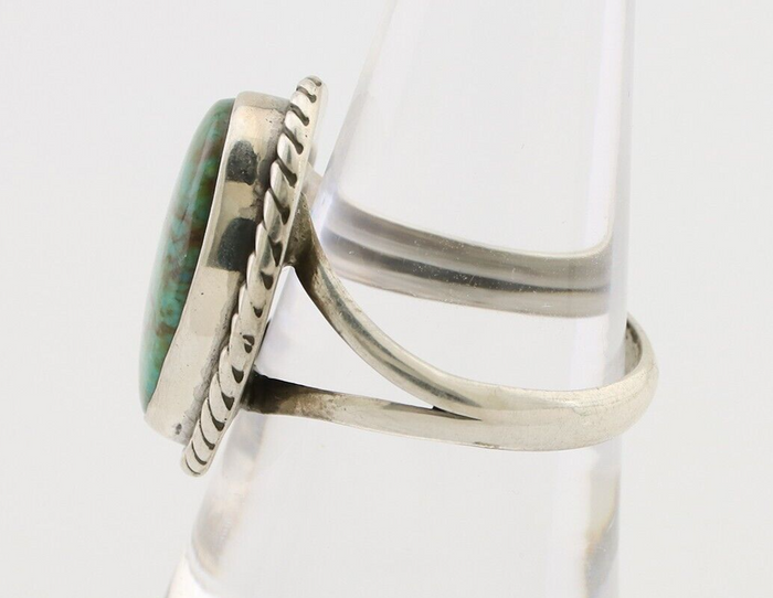 Navajo Ring 925 Silver Kingman Turquoise Native American Artist C.80's