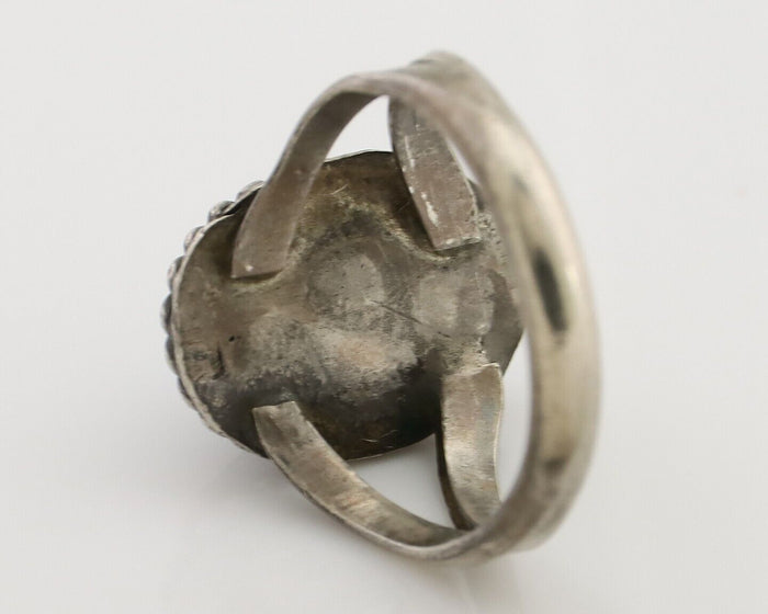 Navajo Ring 925 Silver Kingman Turquoise Native American Artist C.80's