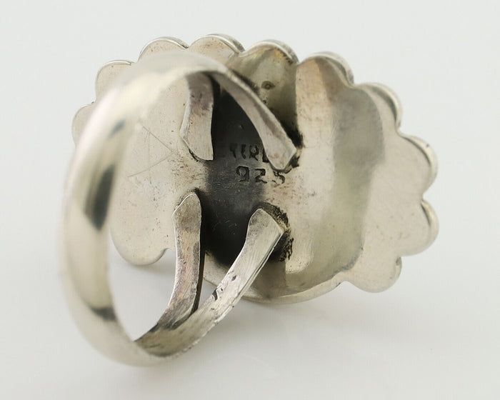 Navajo Ring 925 Silver Kingman Turquoise Native American Artist C.80's