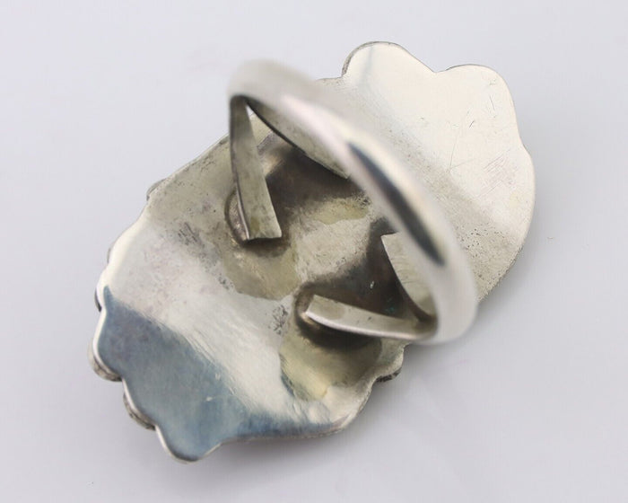 Navajo Ring 925 Silver Kingman Turquoise Native American Artist C.80's