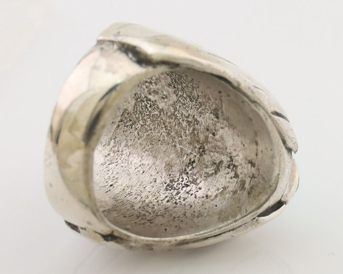 Navajo Ring 925 Silver Kingman Turquoise Native American Artist C.80's