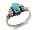 Navajo Ring 925 Silver Kingman Turquoise Native American Artist Made In 1985