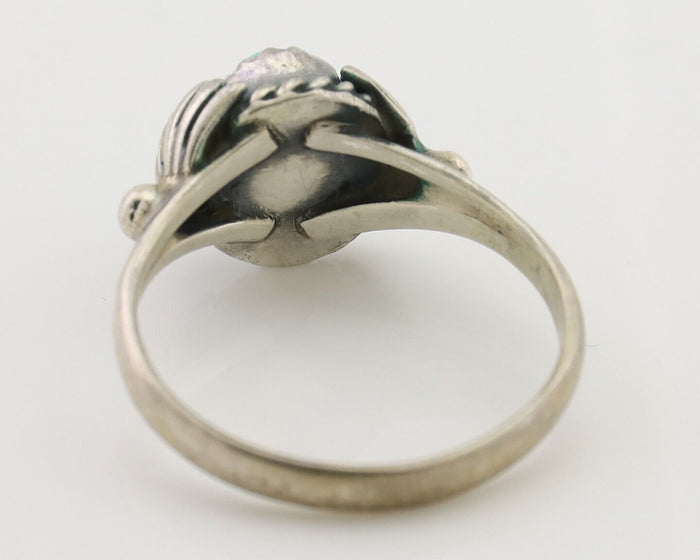 Navajo Ring 925 Silver Kingman Turquoise Native American Artist Made In 1985