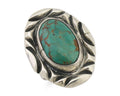 Navajo Ring 925 Silver Kingman Turquoise Native Artist Signed C Montoya C.80's