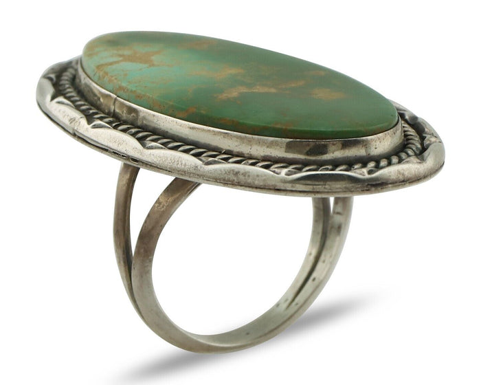 Navajo Ring 925 Silver Manassas Turquoise Tobe Turpen Native Artist C.80's