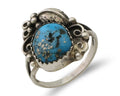 Navajo Ring 925 Silver Morenci Tuquoise Native American Artist C.80's
