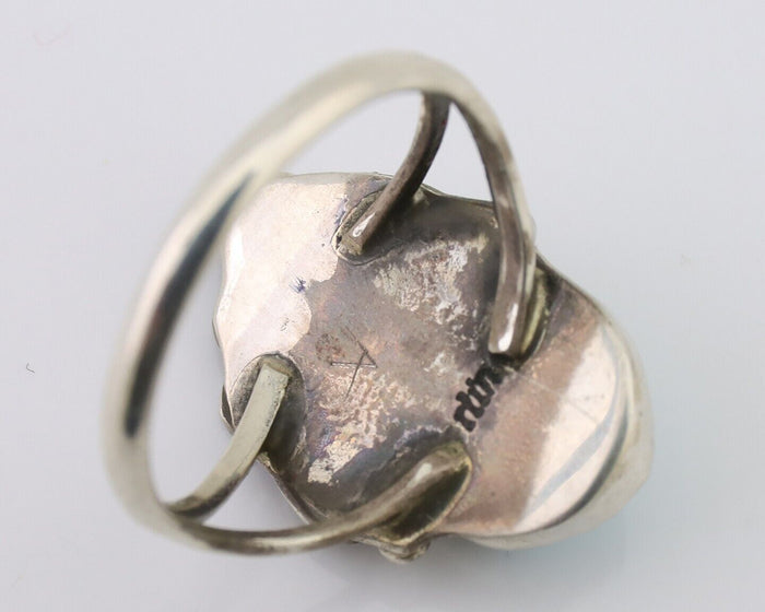 Navajo Ring 925 Silver Morenci Tuquoise Native American Artist C.80's