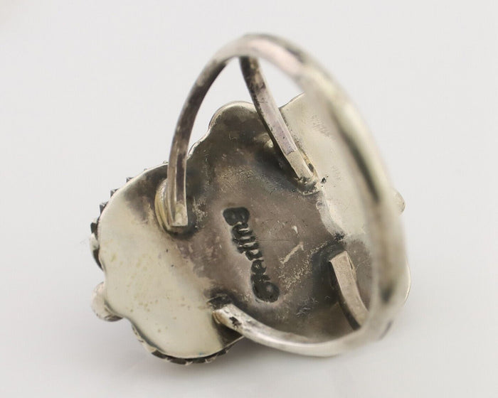 Navajo Ring 925 Silver Morenci Tuquoise Native American Artist C.80's