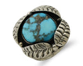 Navajo Ring 925 Silver Morenci Turquoise Native American Artist C.80's
