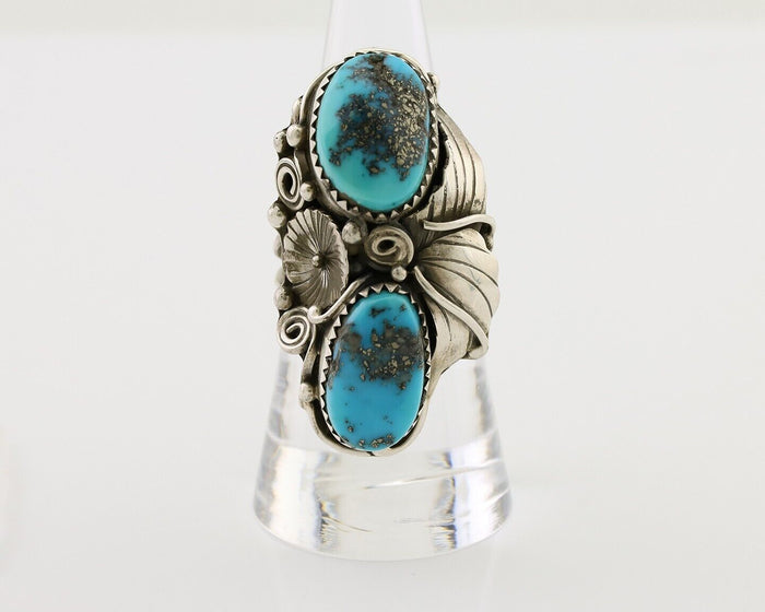 Navajo Ring 925 Silver Morenci Turquoise Native American Artist C.80's