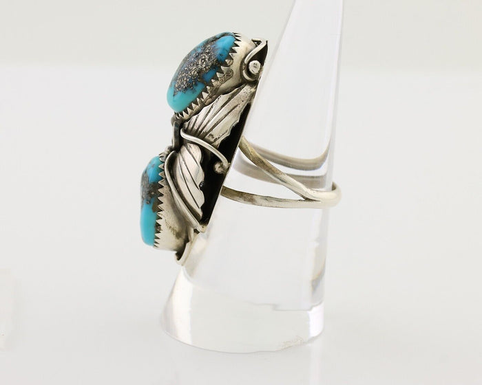 Navajo Ring 925 Silver Morenci Turquoise Native American Artist C.80's